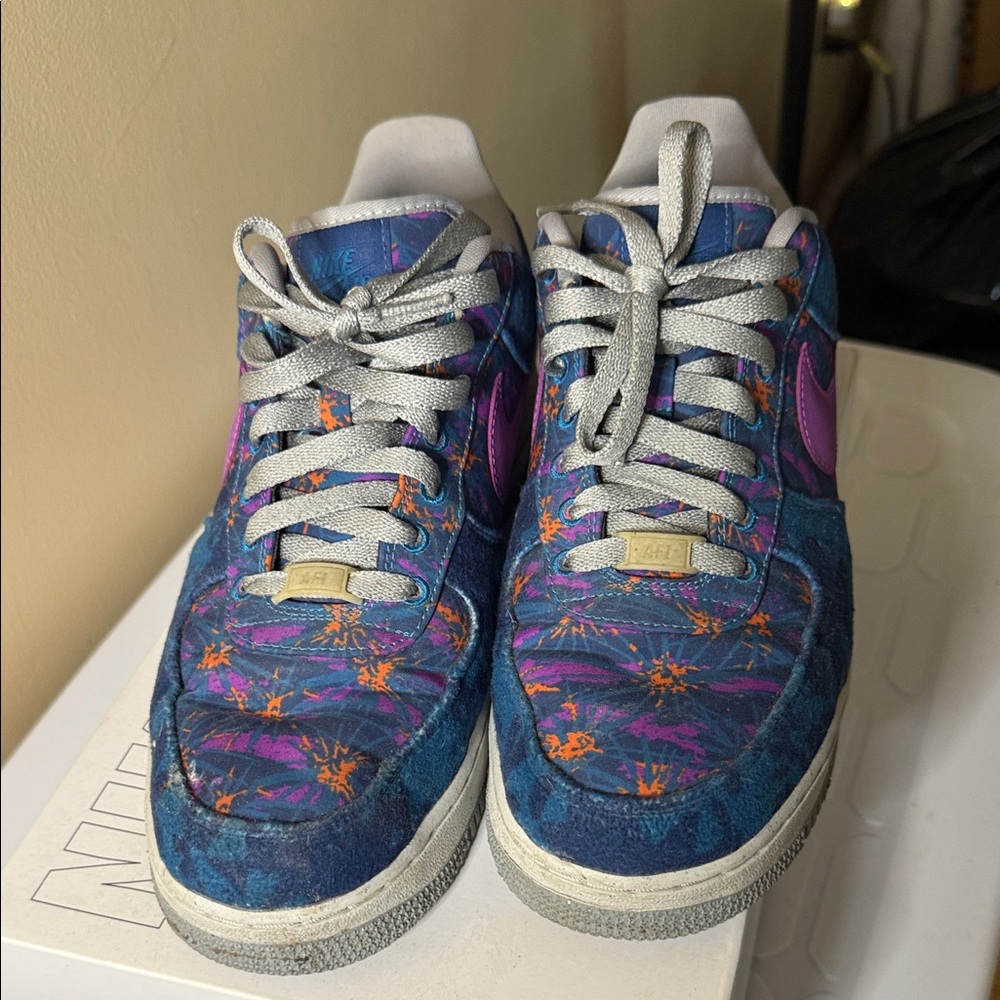 Nike Custom Air Force 1 Low Blue and Purple Patterned Sneakers custom by you